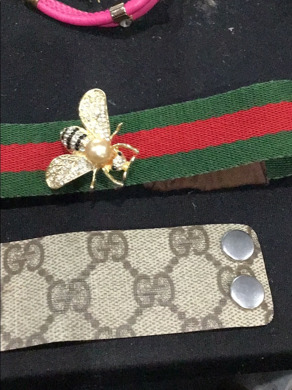 Gucci upcycled headband & bracelet